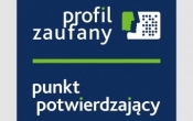 biały napis profil zaufany na niebieskim tle