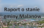 malanow z ujecia drona na niebieskim tle raport o stanie gminy malanow