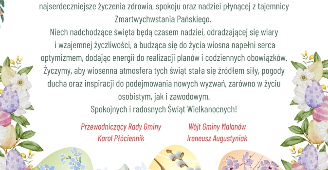 grafika z motywem wielkanocnym z tekstem
